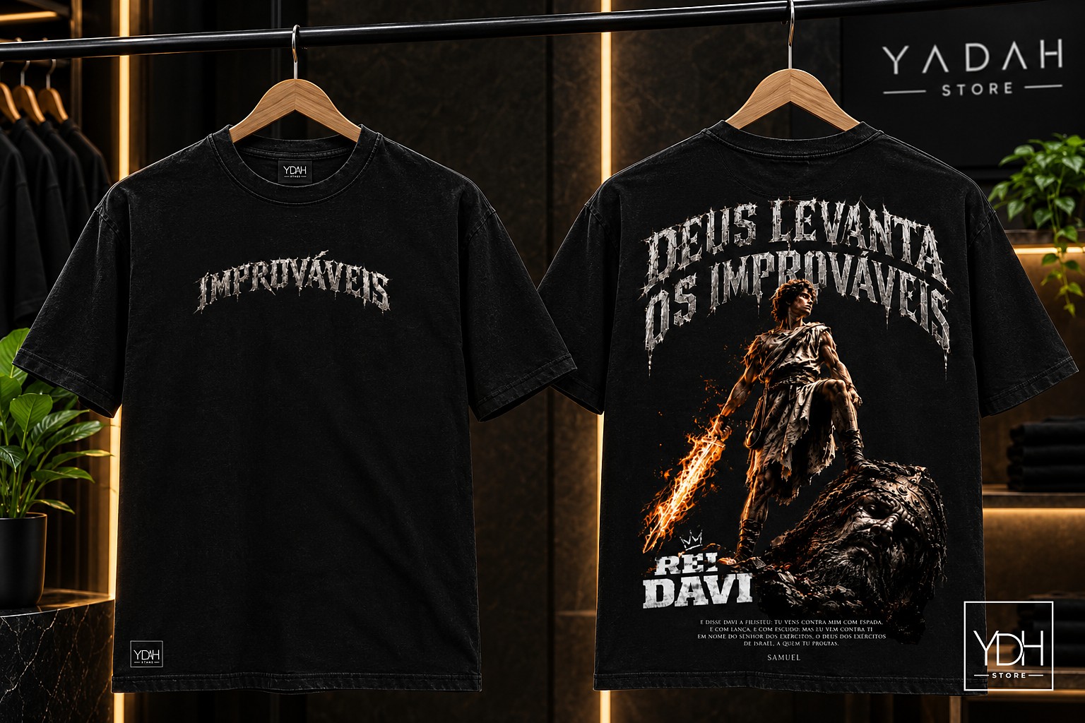 Camiseta Improváveis, frente e costas