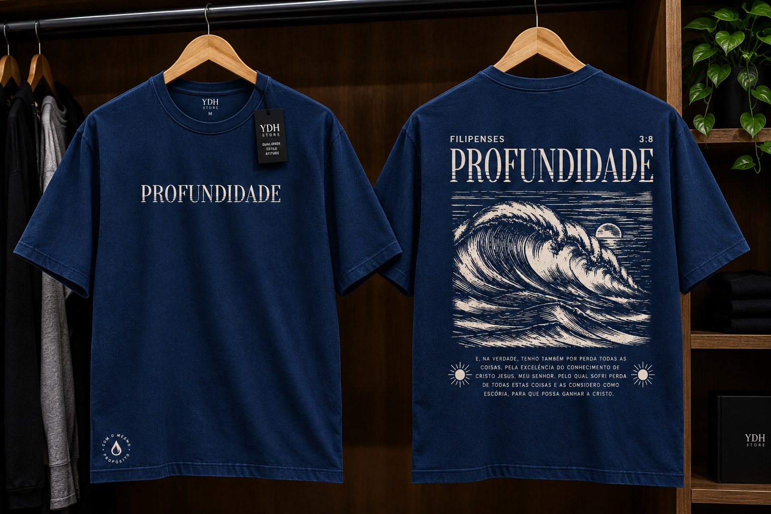Camisa Profundidade, frente e costas