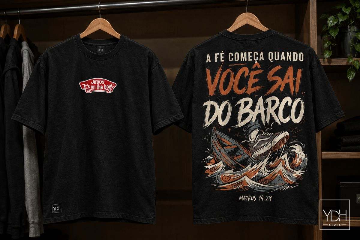 Camiseta Você sai do barco, frente e costas